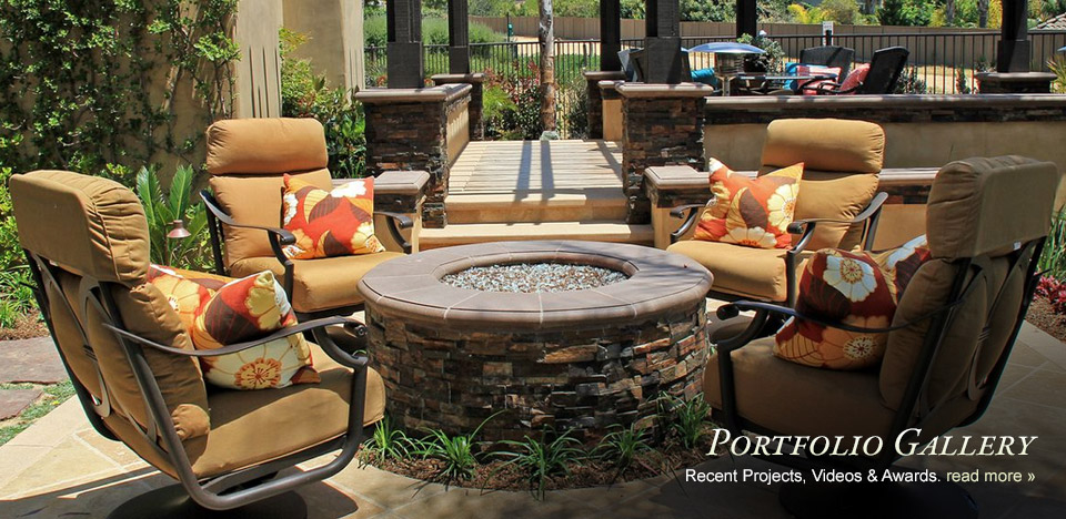Portfolio Gallery — outdoor patio with fire pit and lounge seating