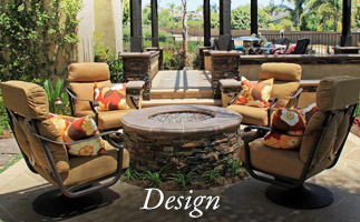Landscape design — outdoor patio with fire pit